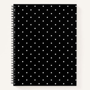Niedliches Schwarz-weißes Polka Dot-Muster elegant Notizbuch