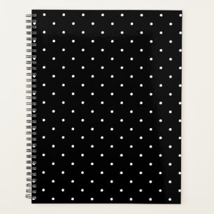 Niedliches Schwarz-weißes Polka Dot-Muster elegant Planer