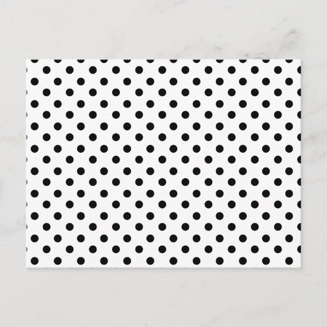 Niedliches Schwarz-weißes Polka Dots Muster Postkarte (Vorderseite)