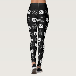 Niedliches Schwarz-weißes Pumpkins-Halloween-Part Leggings
