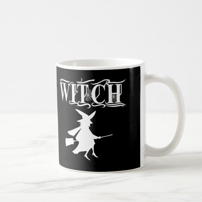 Niedliches Schwarz-Wicked-Flying-Hexe-Halloween Kaffeetasse (Rechts)