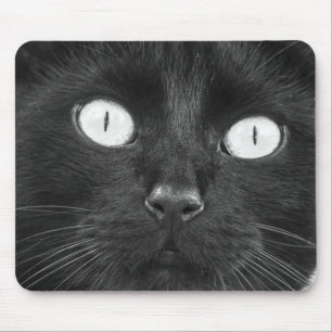 Niedliches schwarze Katzen-Gesicht Mousepad