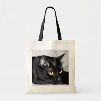 Niedliches schwarze Katzen-Porträt Tragetasche