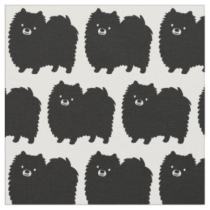 Niedliches Schwarzer Spitz-Hunde-Muster Stoff