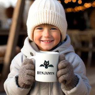 Niedliches schwarzes Becken mit Namen Kaffeetasse