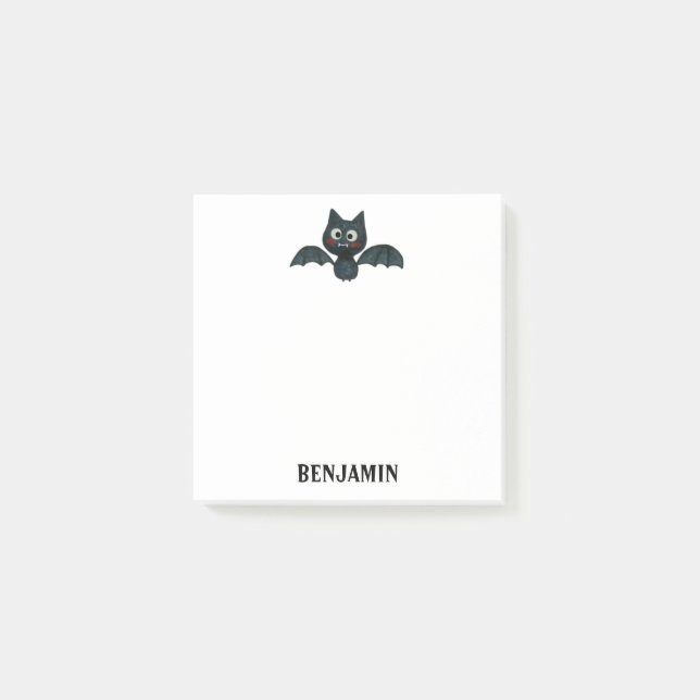 Niedliches schwarzes Becken mit Namen Post-it Klebezettel (Vorderseite)