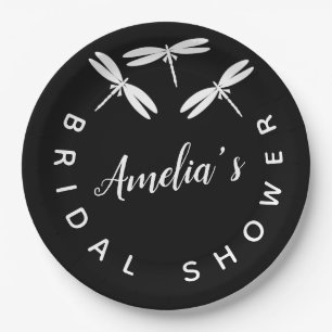 Niedliches schwarzes Brautparty Pappteller