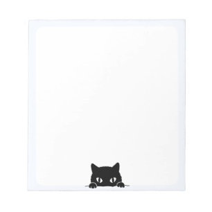 Niedliches schwarzes Cat Peeking Notepad Notizblock