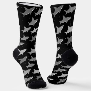 Niedliches Schwarzes Hai-Muster Socken