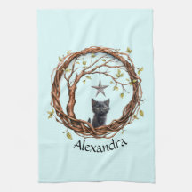 Niedliches Schwarzes Kätzchen beim Stern