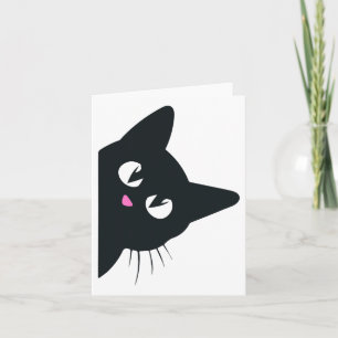 Niedliches Schwarzes Katzen Halloween Kostüm Kitte Karte