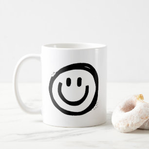 Niedliches Schwarzes Lächeln Kaffeetasse