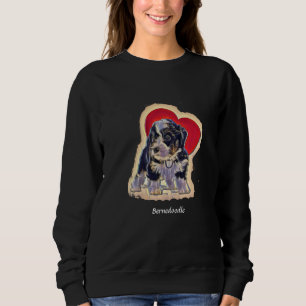 Niedliches Schwarzes Tan PopArt Bernedoodle Digita Sweatshirt