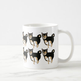 Niedliches Schwarzes u. Hundemuster-Kaffee-Tasse Tasse