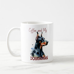 Niedliches Schwarzes Wasser Doberman /Tasse person Kaffeetasse