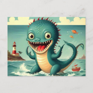 Niedliches Schwarzmeermonster Postkarte