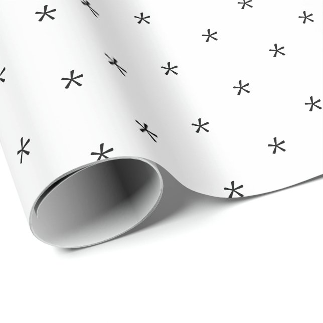 Niedliches Schwarzweiß-Schneeflocken-Muster Holida Geschenkpapier (Rolleneckpunkt)