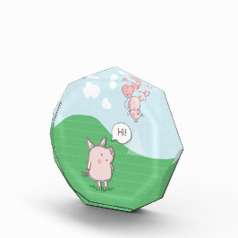 Niedliches Schwebschwein-Sprichwort Hi Fotoblock