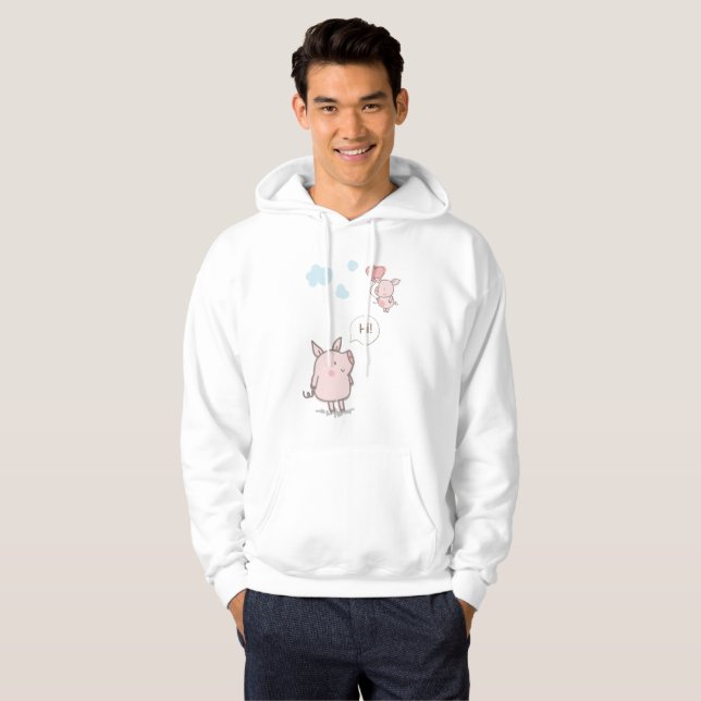 Niedliches Schwebschwein-Sprichwort Hi Hoodie (Vorne ganz)
