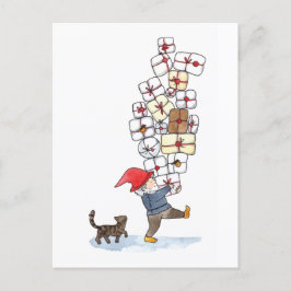 Niedliches schwedisches Tomten Weihnachtswasser Feiertagspostkarte