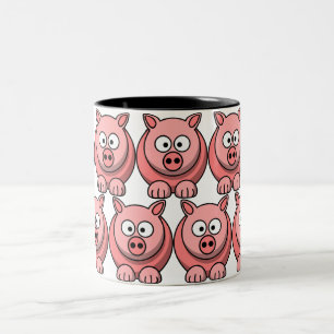 Niedliches Schwein anpassen Zweifarbige Tasse