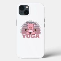 Niedliches Schwein beim Yoga. lustige Yoga-Posen