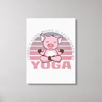 Niedliches Schwein beim Yoga. lustige Yoga-Posen