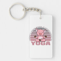 Niedliches Schwein beim Yoga. lustige Yoga-Posen