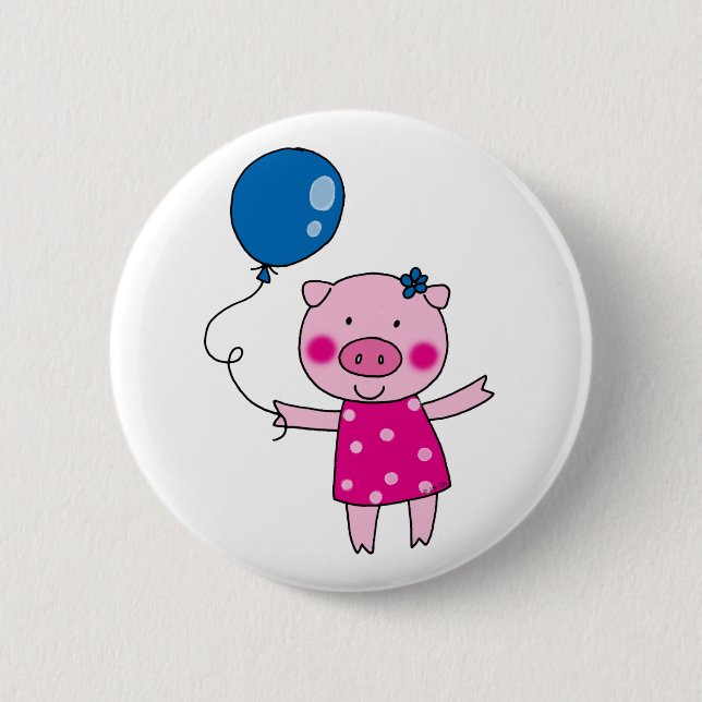 Niedliches Schwein Button (Vorderseite)