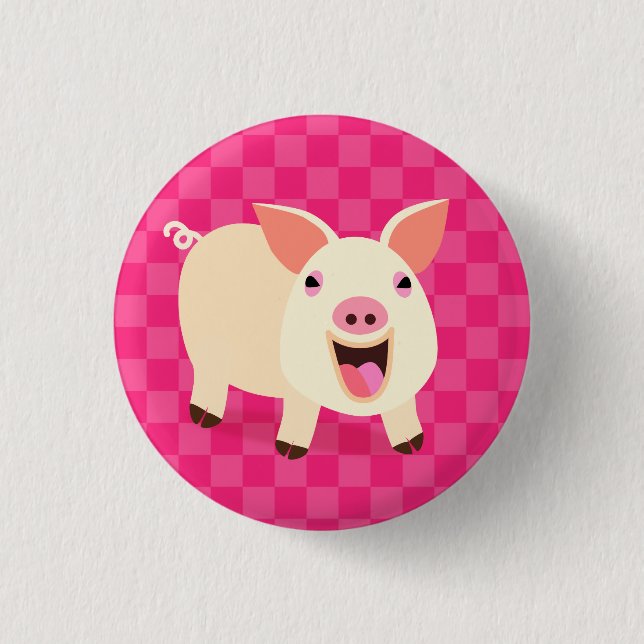 Niedliches Schwein Button (Vorderseite)