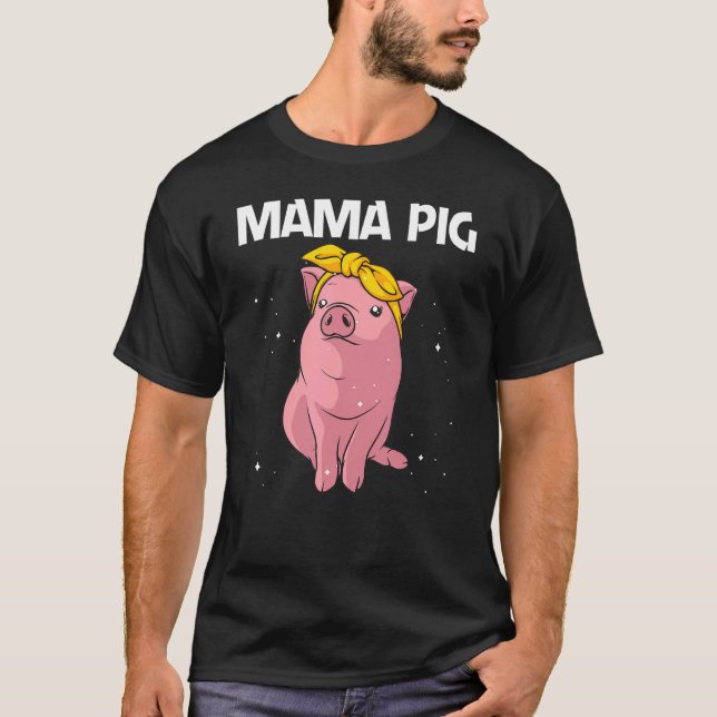 Niedliches Schwein für Frauen Mädchen Mama Schwein T-Shirt (Vorderseite)