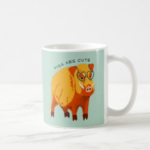 Niedliches Schwein - Gänsehaut mit Brille Kaffeetasse