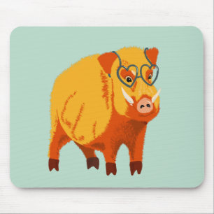Niedliches Schwein - Gänsehaut mit Brille Mousepad