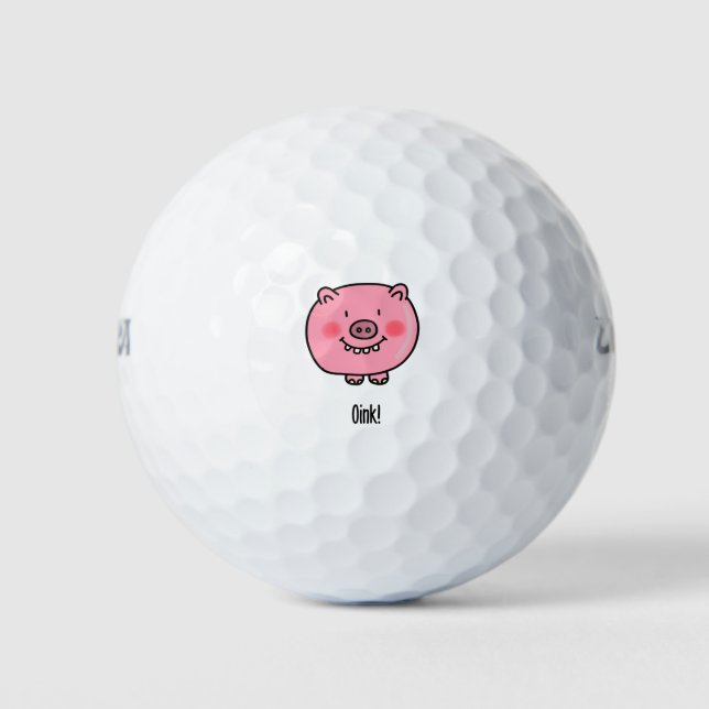 Niedliches Schwein Golfball (Vorderseite)