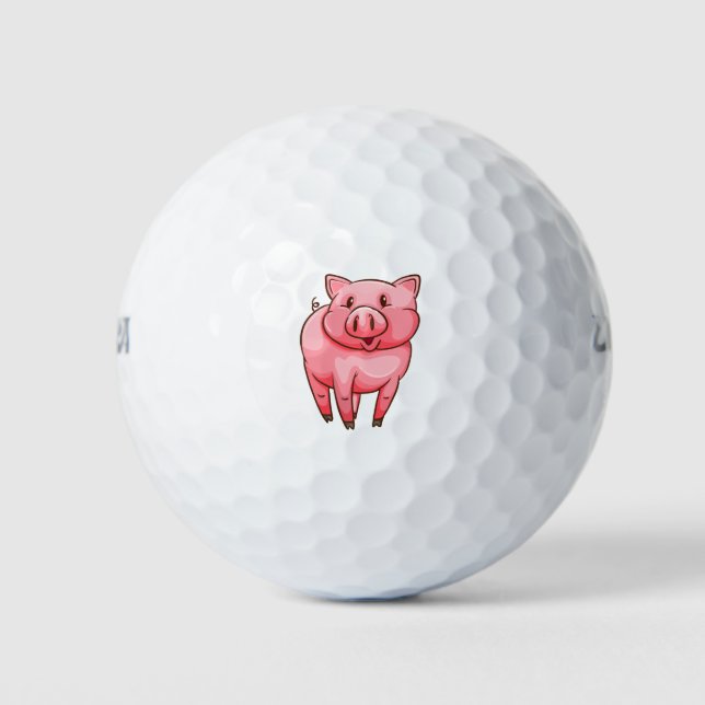 Niedliches Schwein Golfball (Vorderseite)
