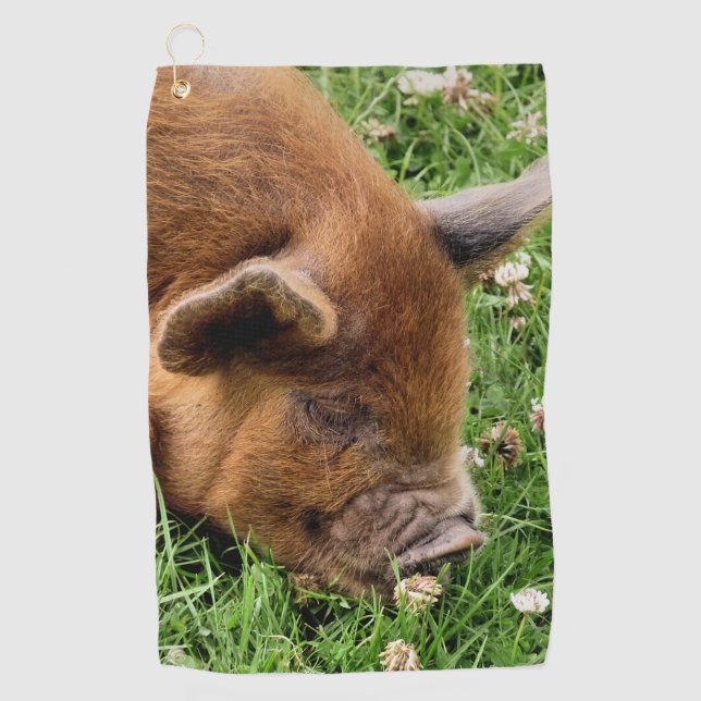 NIEDLICHES SCHWEIN GOLFHANDTUCH (Vorderseite)