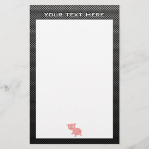 Niedliches Schwein; Imitate Kohlenstofffaser Briefpapier