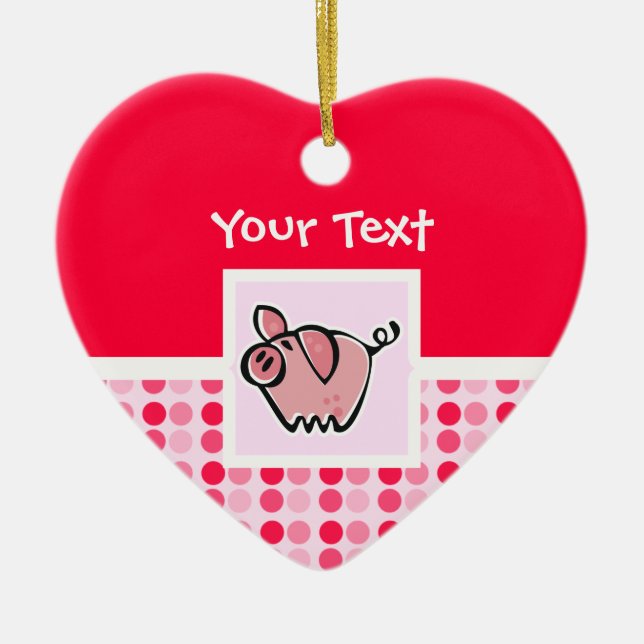 Niedliches Schwein Keramikornament (Vorne)