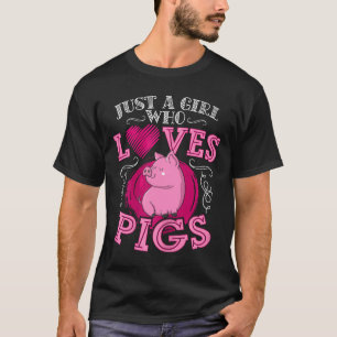 Niedliches Schwein liebt nur ein Mädchen, das Schw T-Shirt