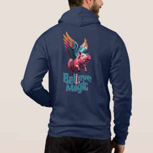 Niedliches Schwein mit farbigen Flügeln Glaube a Hoodie