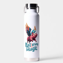 Niedliches Schwein mit farbigen Flügeln | Glaube a