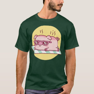 Niedliches Schwein mit Sonnenbrille sonnig T-Shirt