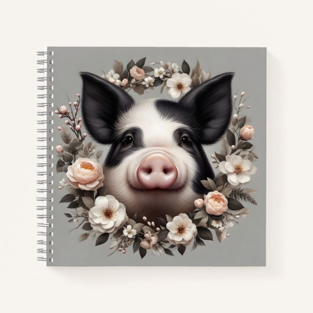 Niedliches Schwein Notizbuch (Vorderseite)