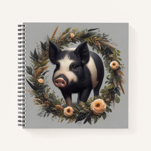 Niedliches Schwein Notizbuch (Vorderseite)