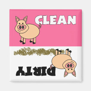 Niedliches Schwein-sauberer/schmutziger Magnet