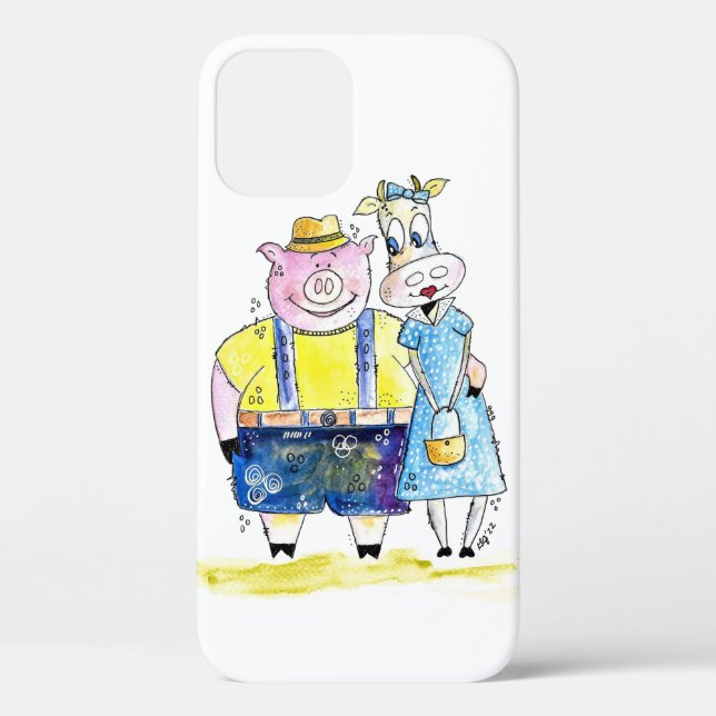 Niedliches Schwein und Kuh Case-Mate iPhone Hülle (Rückseite)