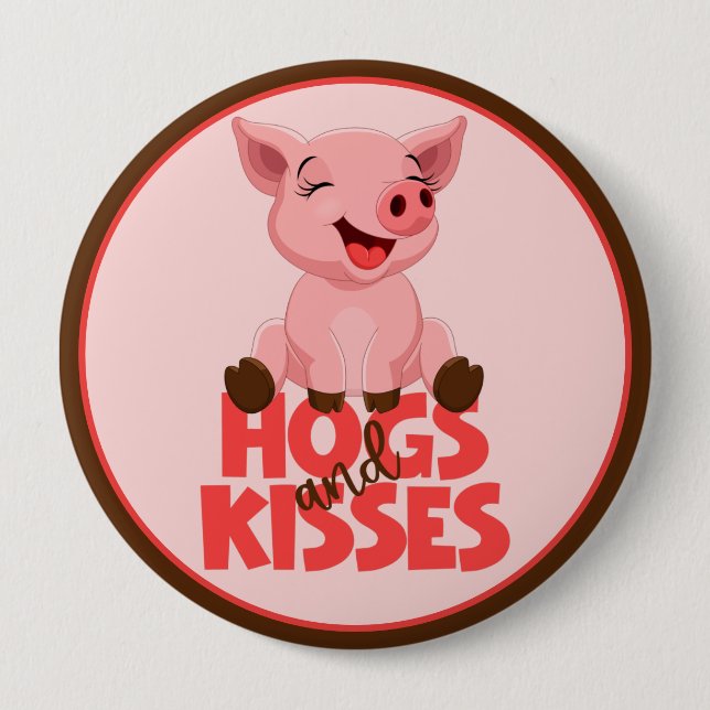 Niedliches Schwein-Wortspiel Button (Vorderseite)