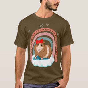 Niedliches Schweine mit Bogen- und Boho-Regenbogen T-Shirt