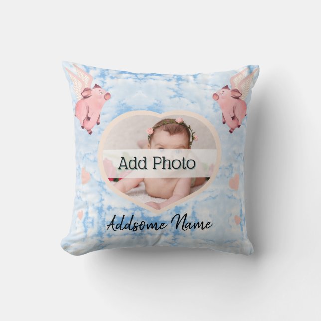 Niedliches Schweine mit Schweinen, wenn Schweine i Kissen (Vorderseite)