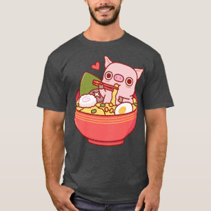 Niedliches Schweinefilet Ramen Nudeln in Schüssel T-Shirt